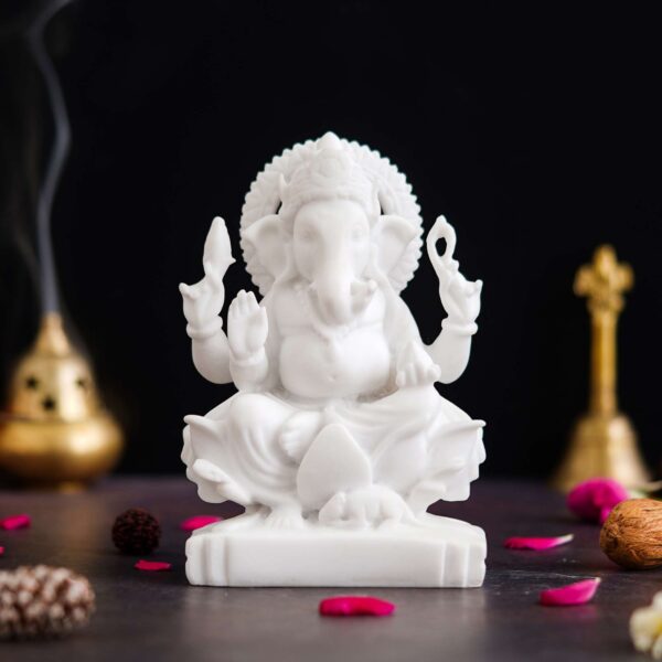 Marble Ganesh ji Statue Idol Murti for Home Decor Office Desk? for HomeDecor Decoration Gifting - Image 2