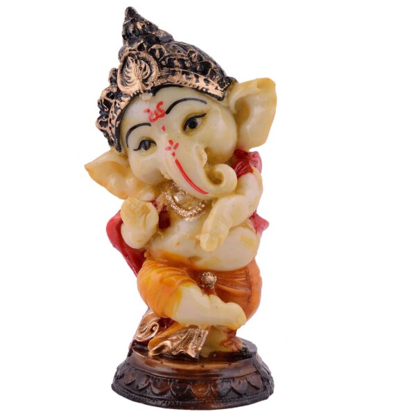 Ganesha Statue  Idol Shriganesh Bhagwan Murti / Home, Office Decor / Car Dashboard / Side Table Brass Ganpati / Lord Vinayaka Statue / God of Luck & Success Sculpture / Gift Items - Image 3